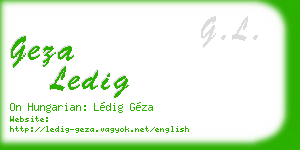 geza ledig business card